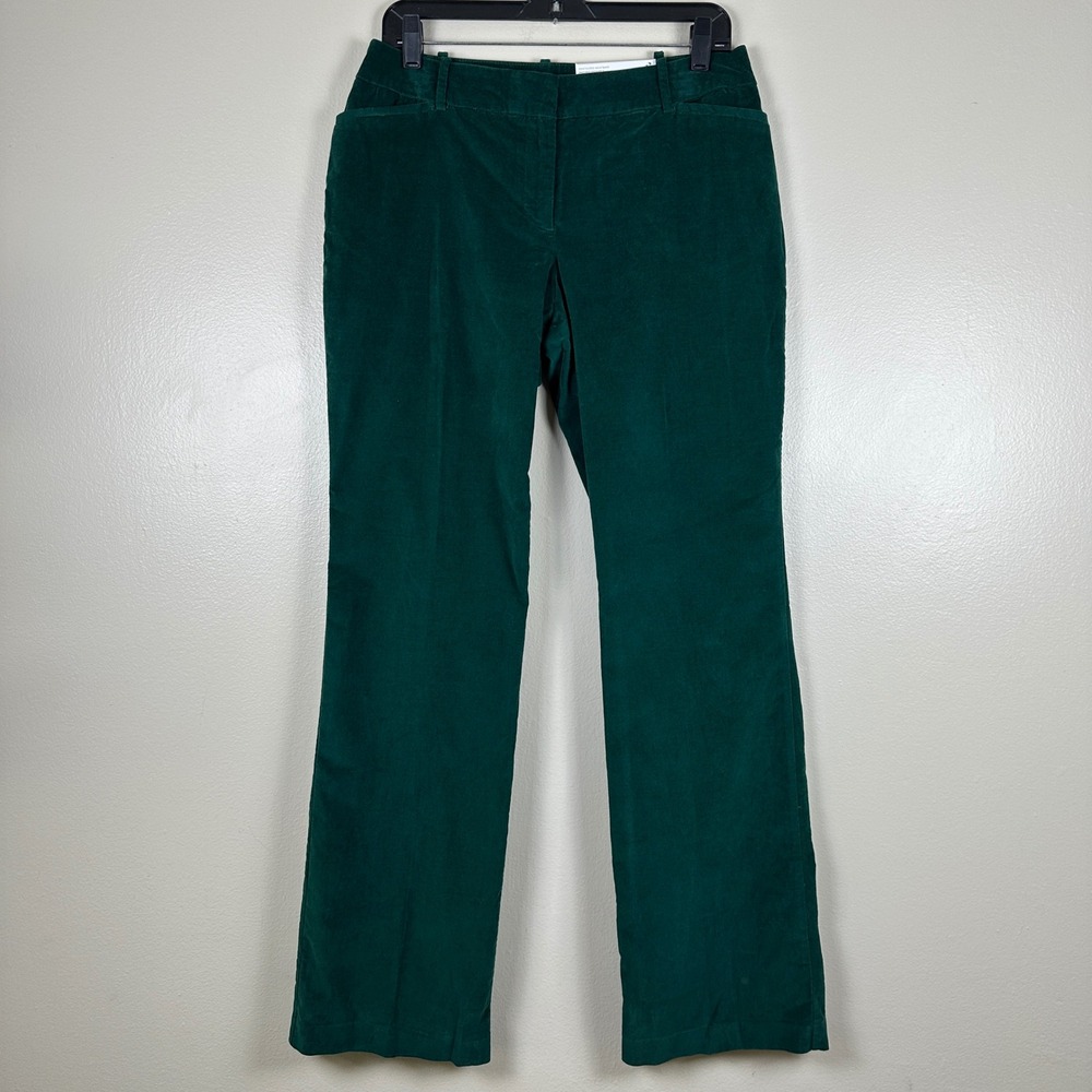 Liz Claiborne Women's 6 Audra Trouser Medieval Green Corduroy Straight Leg NEW